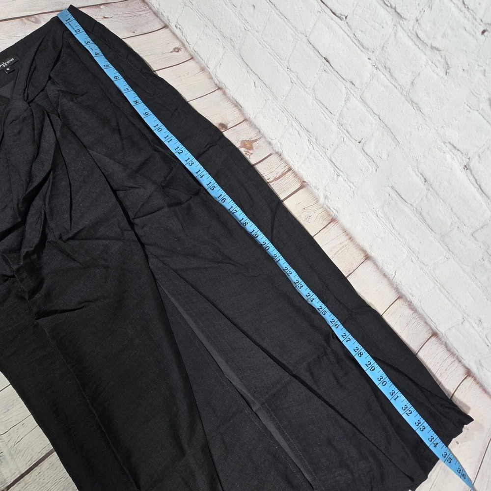 Area Stars Neela Skirt Black Linen Blend Knot‎ Front Slit Midi Skirt Small NEW - Picture 6 of 7